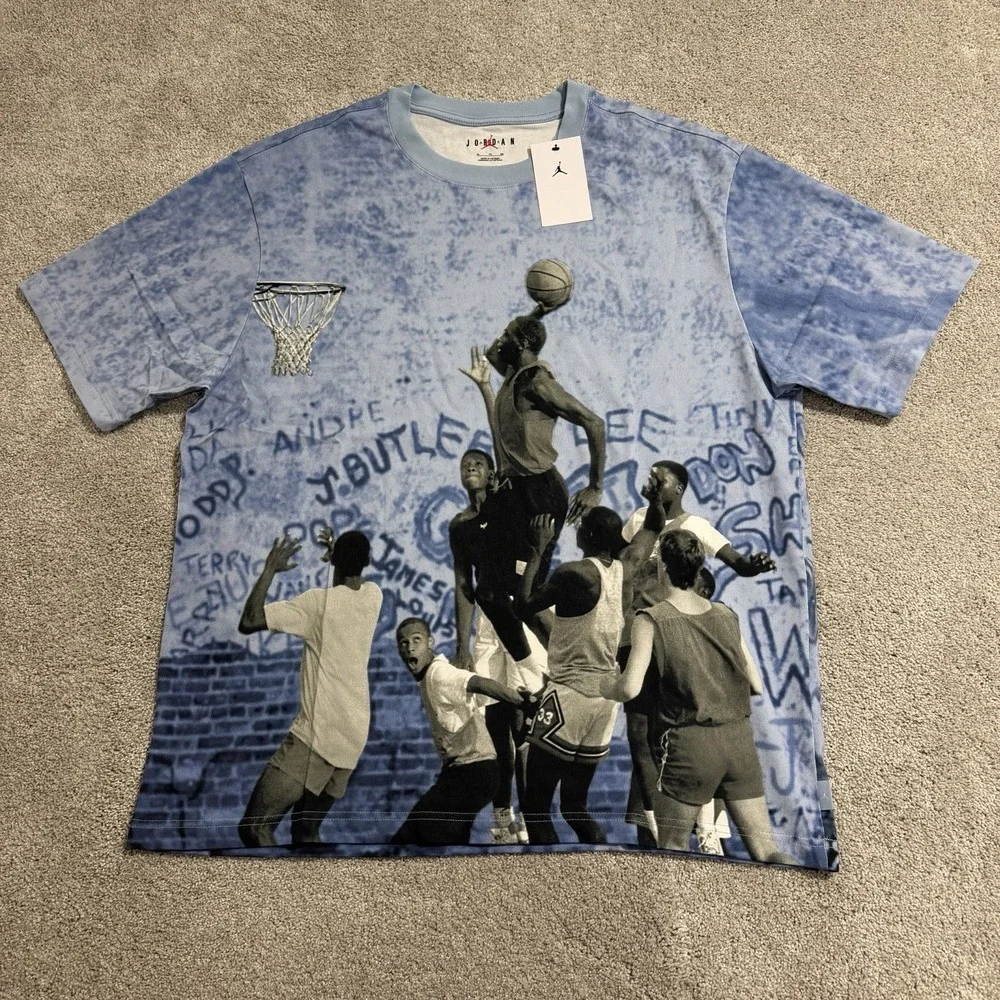 Nike Air Jordan 85 Graphic T Shirt Mens Sz XL Blue Playground Tee HJ2362-427